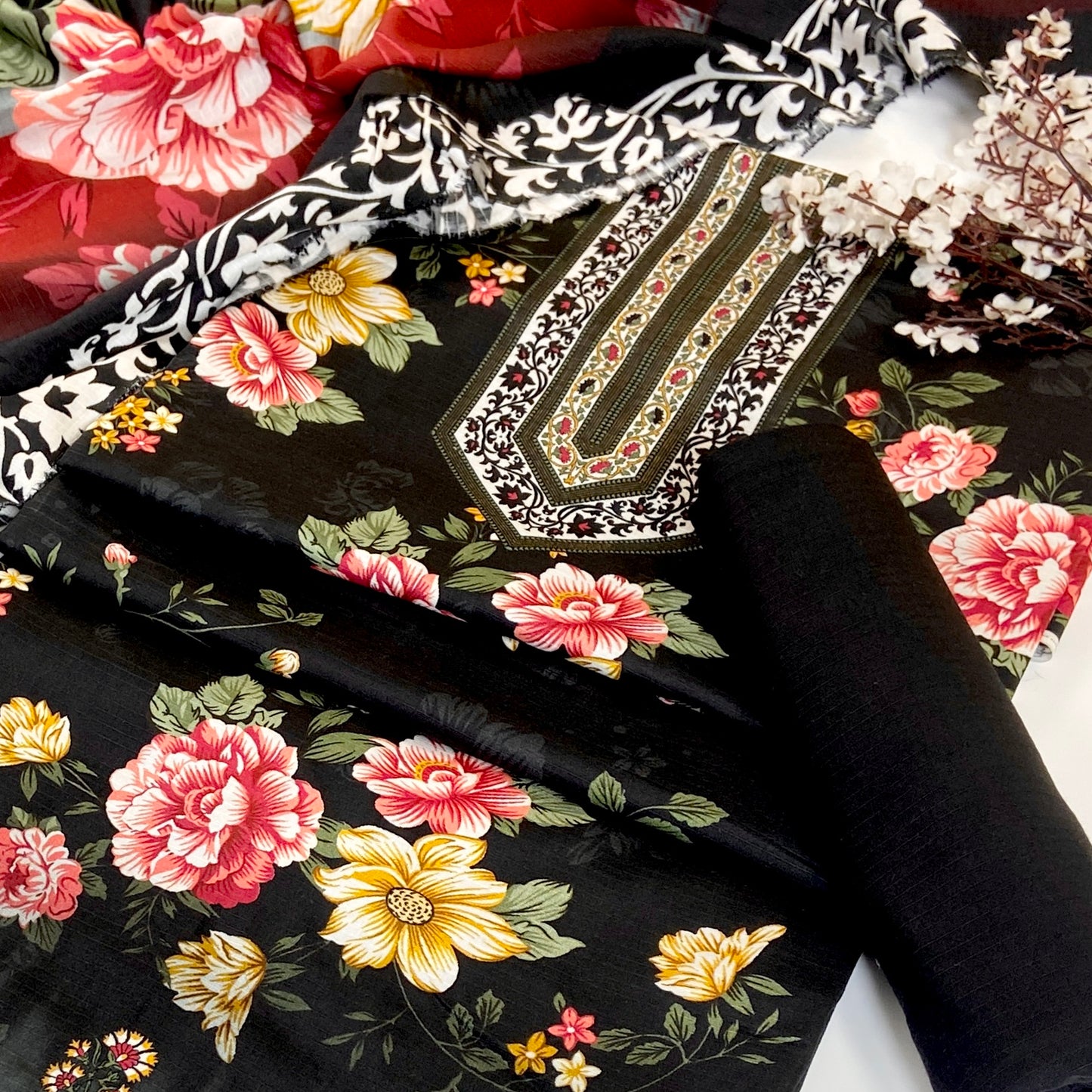 Kayseria Digital Printed Bana Dora Linen 3PC