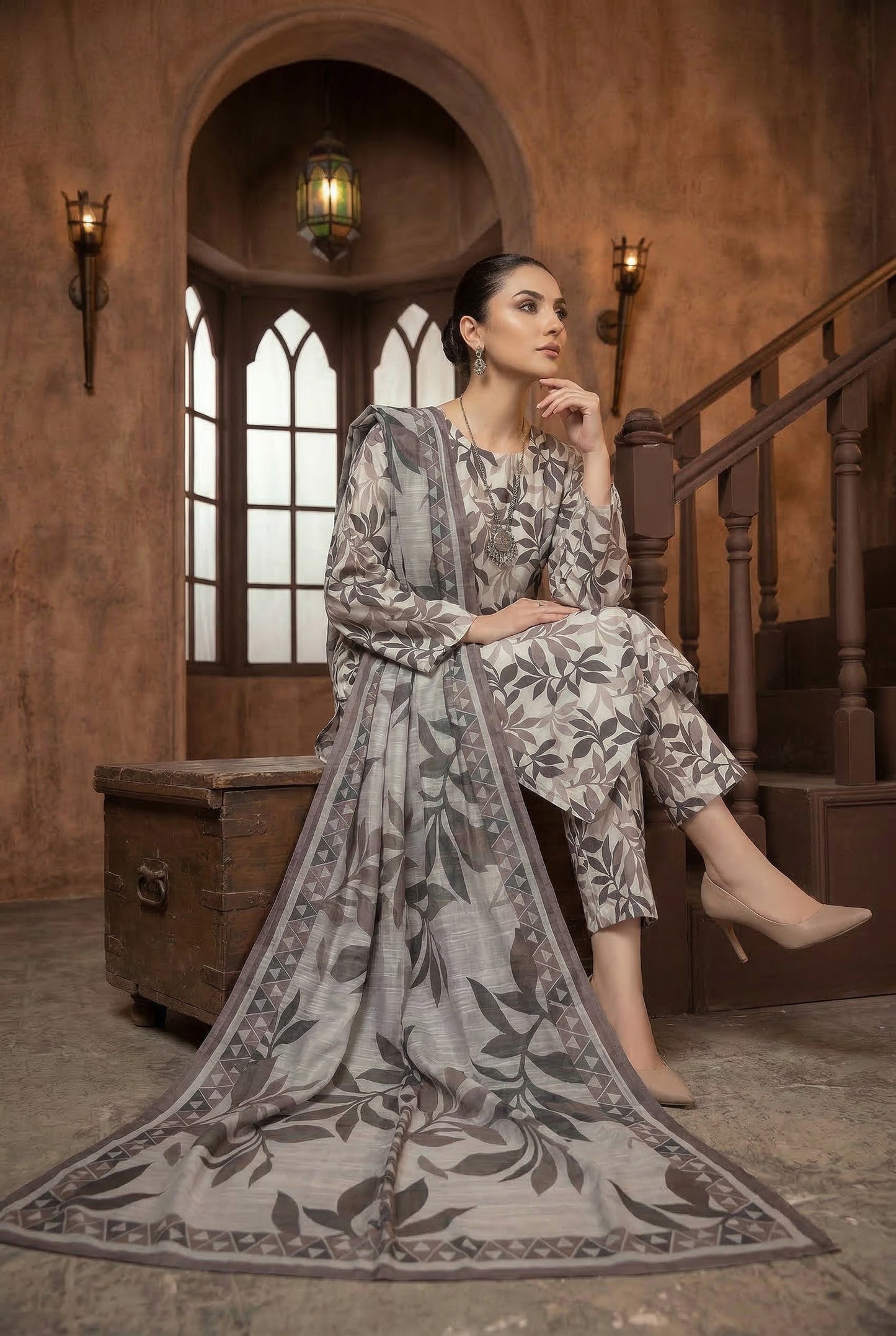 Shajar Noor Digital Printed Lawn 3PC