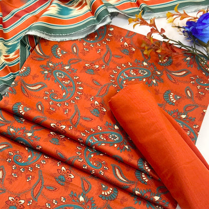Rijja By Murashe Premium Printed Linen Viscose 3PC