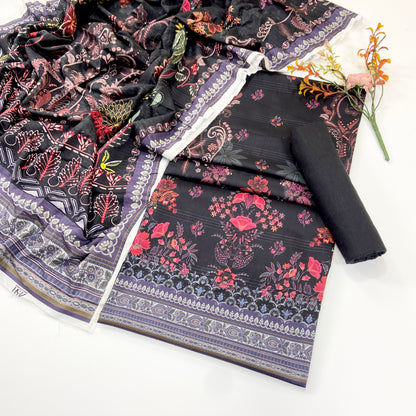 Zesh Printed Velvet Dora Viscose 3PC