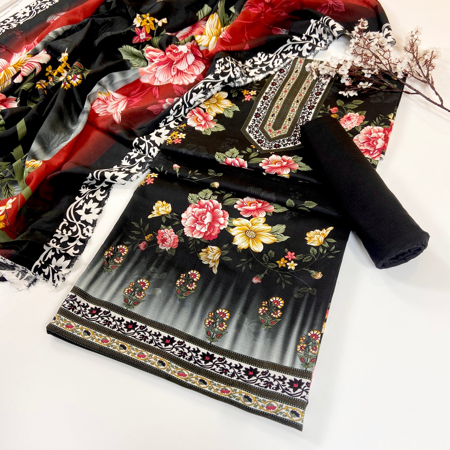 Kayseria Digital Printed Bana Dora Linen 3PC