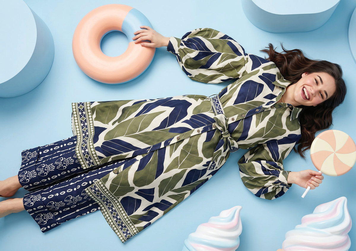 Zesh Winter Essential Printed Silk 2PC