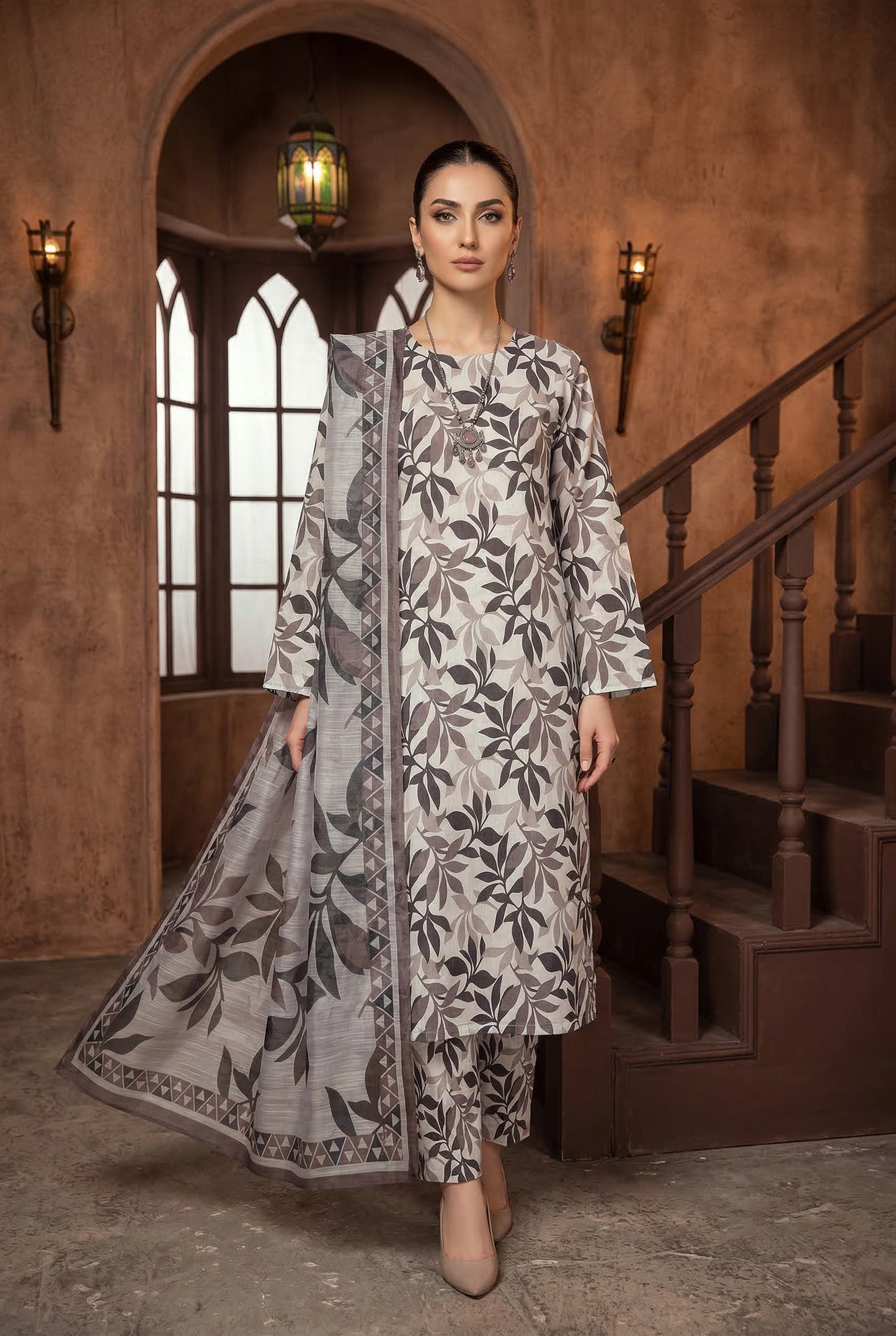 Shajar Noor Digital Printed Lawn 3PC