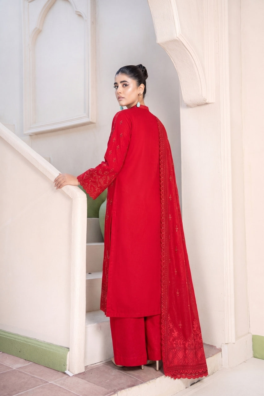 Fasana By Shanaya Plain Emb Dhanak 3PC