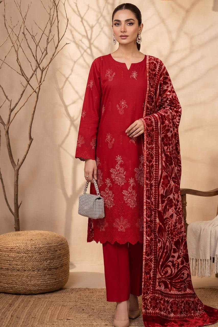 Marino By Anaya Noor Emb Marina With Plachi Dupatta 3PC