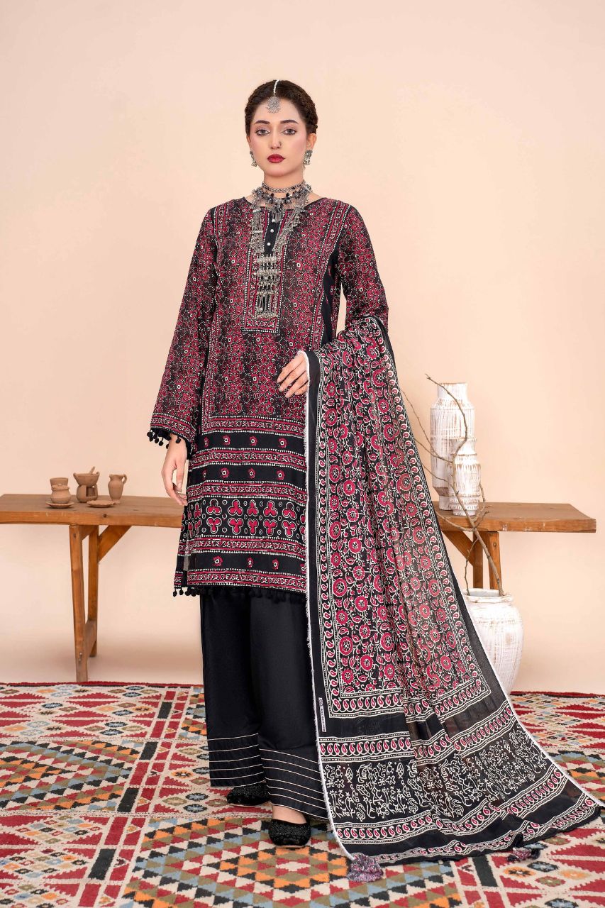 Ajrak By Premium Digital Printed Lawn 3PC