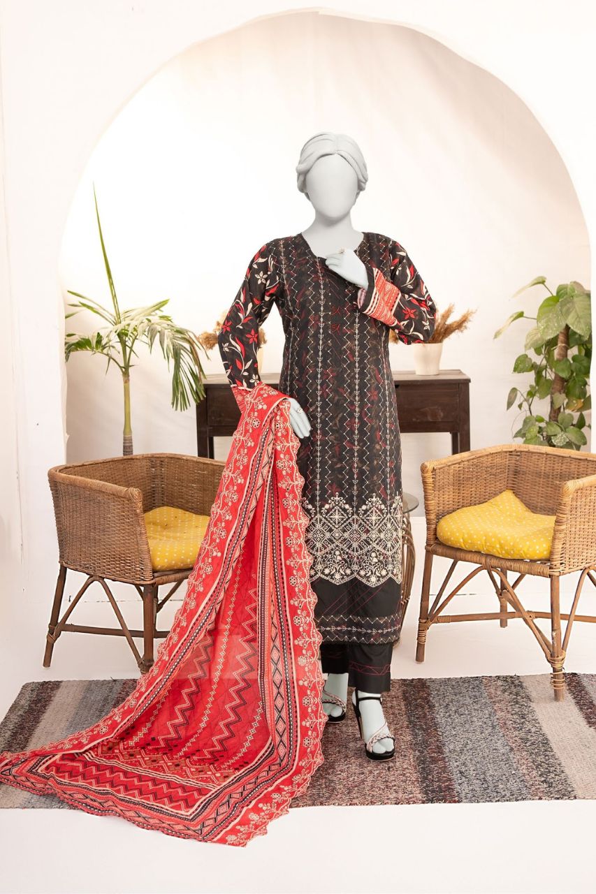 Seher By Almeerah Luxury Printed Embroidered Lawn 3PC