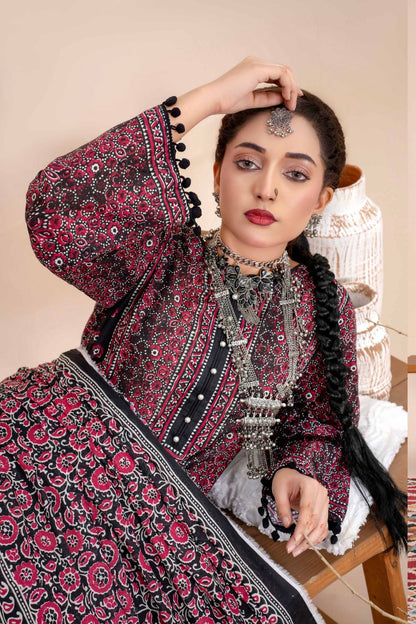 Ajrak By Premium Digital Printed Lawn 3PC
