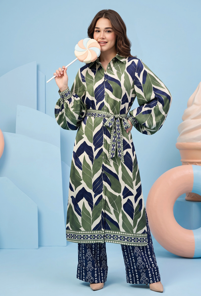 Zesh Winter Essential Printed Silk 2PC