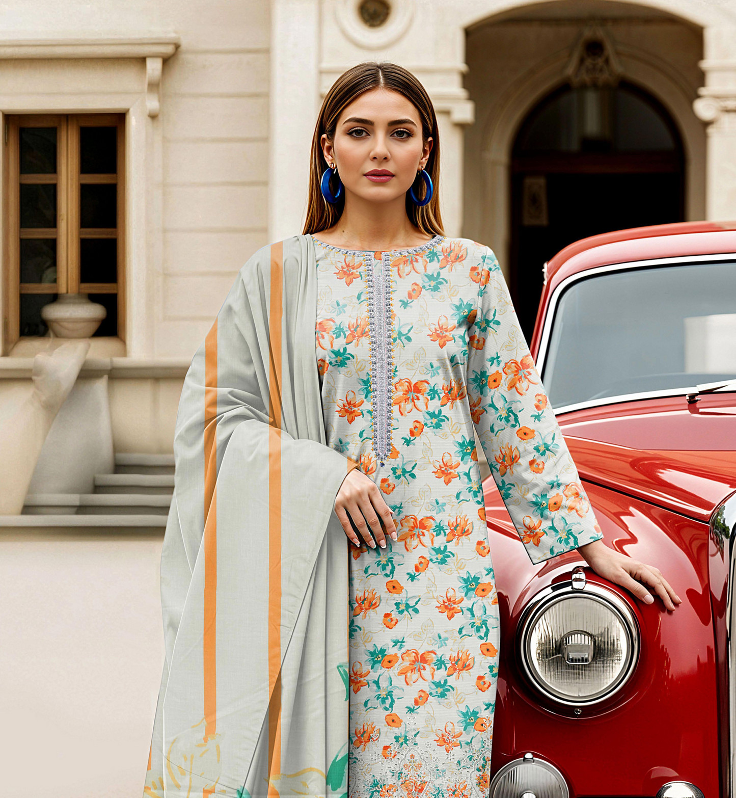 Tawakkal Digital Printed & Emb Lawn 3PC