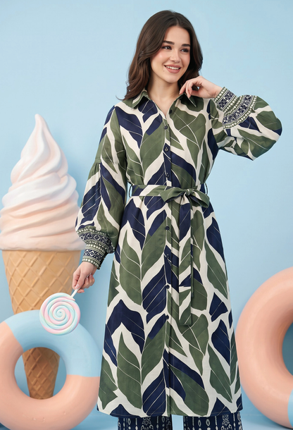Zesh Winter Essential Printed Silk 2PC