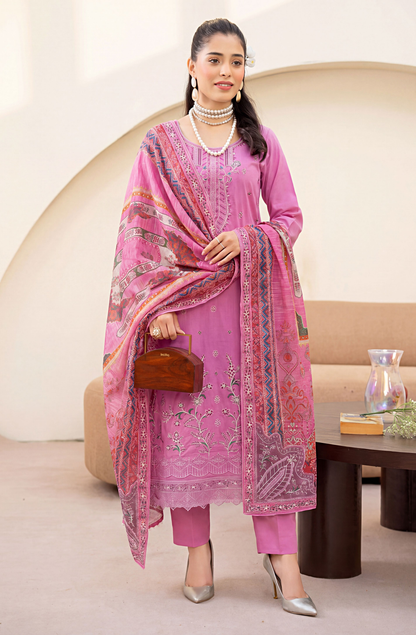 Meadows By Anaya Noor Emb Lawn With Organza Patches 3PC