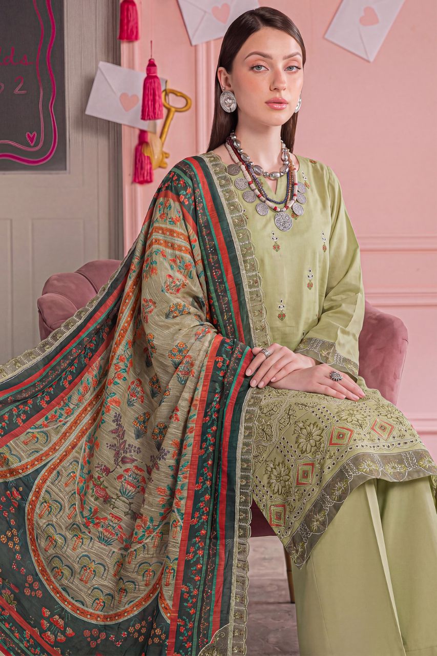 Morocco By Anaya Noor Emb Chickenkari Lawn 3PC