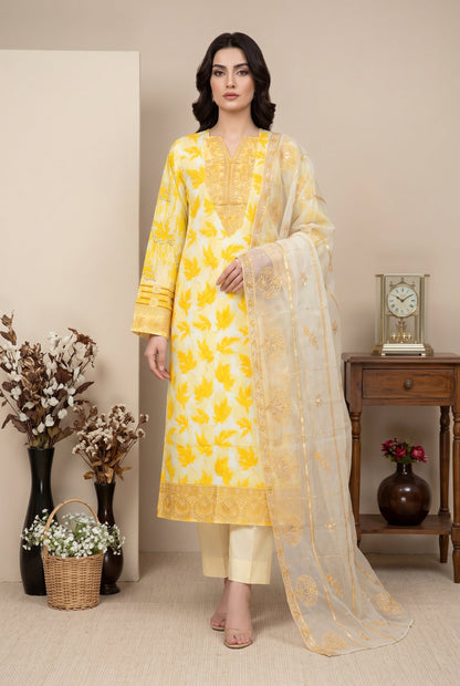 Marvel By Anaya Noor Digital Printed Lawn With Emb Patches-3PC