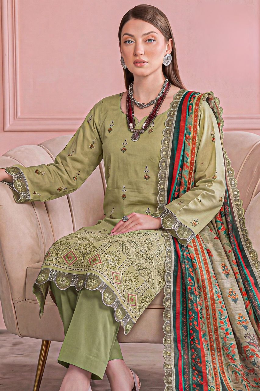 Morocco By Anaya Noor Emb Chickenkari Lawn 3PC