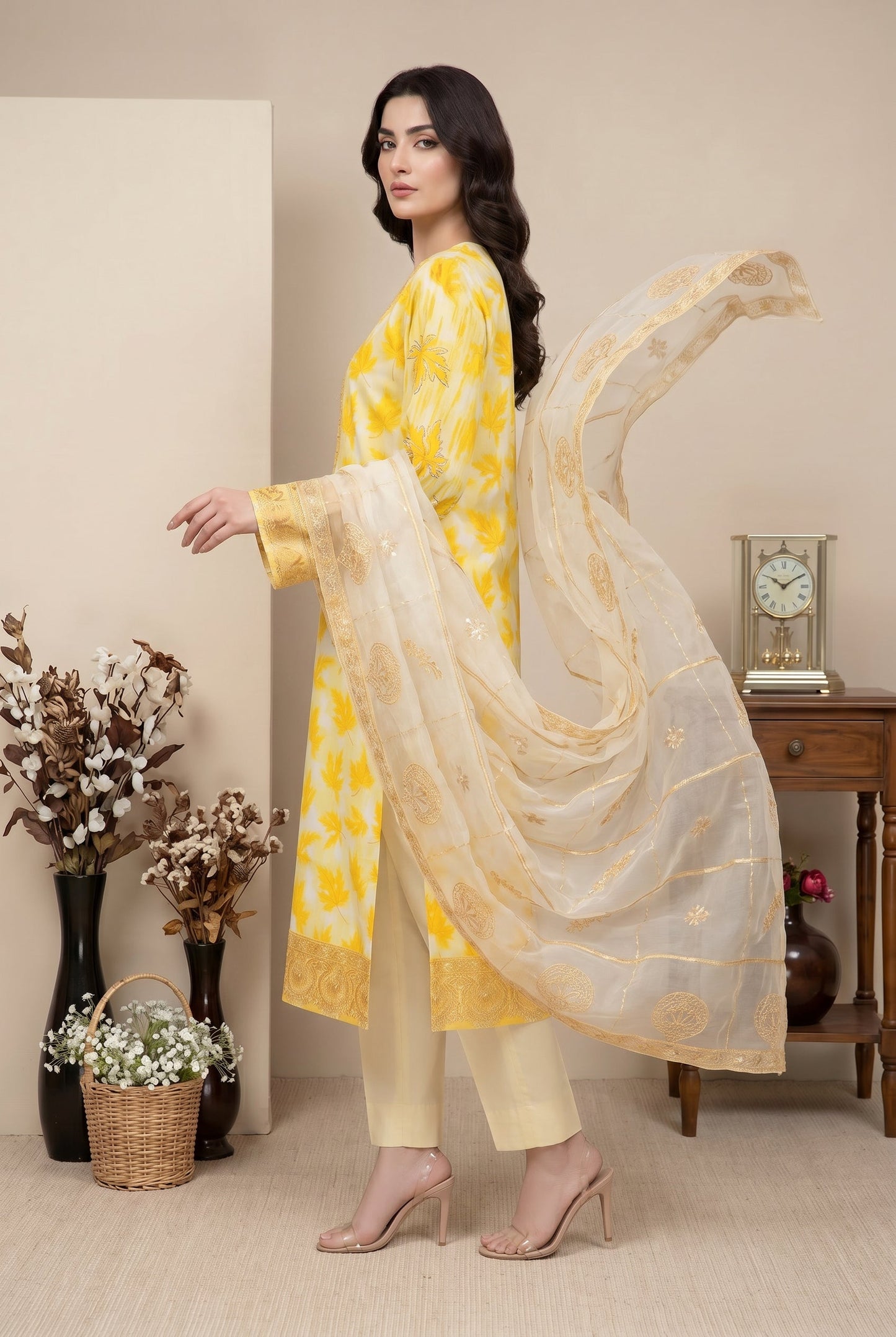 Marvel By Anaya Noor Digital Printed Lawn With Emb Patches-3PC