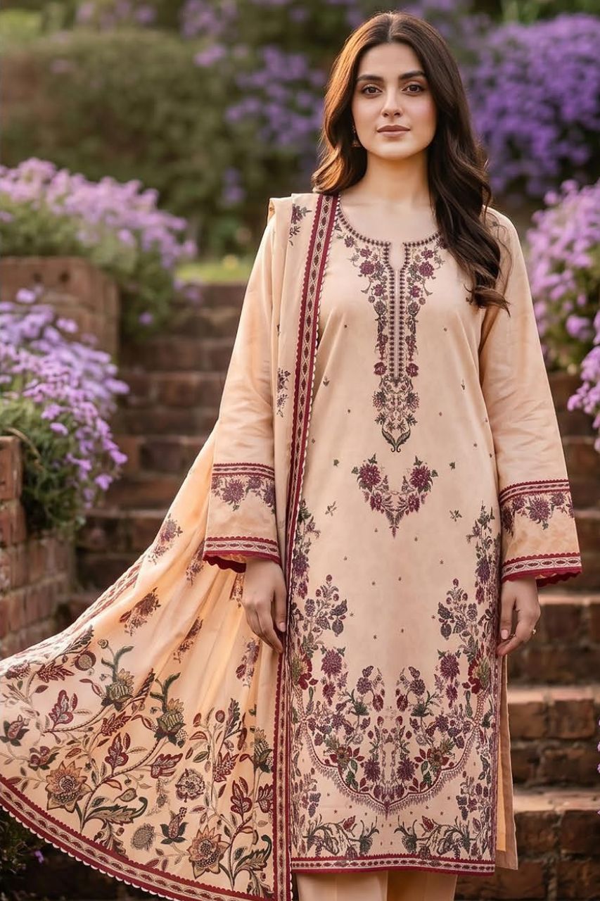 Mashaim Digital Printed Lawn 3PC