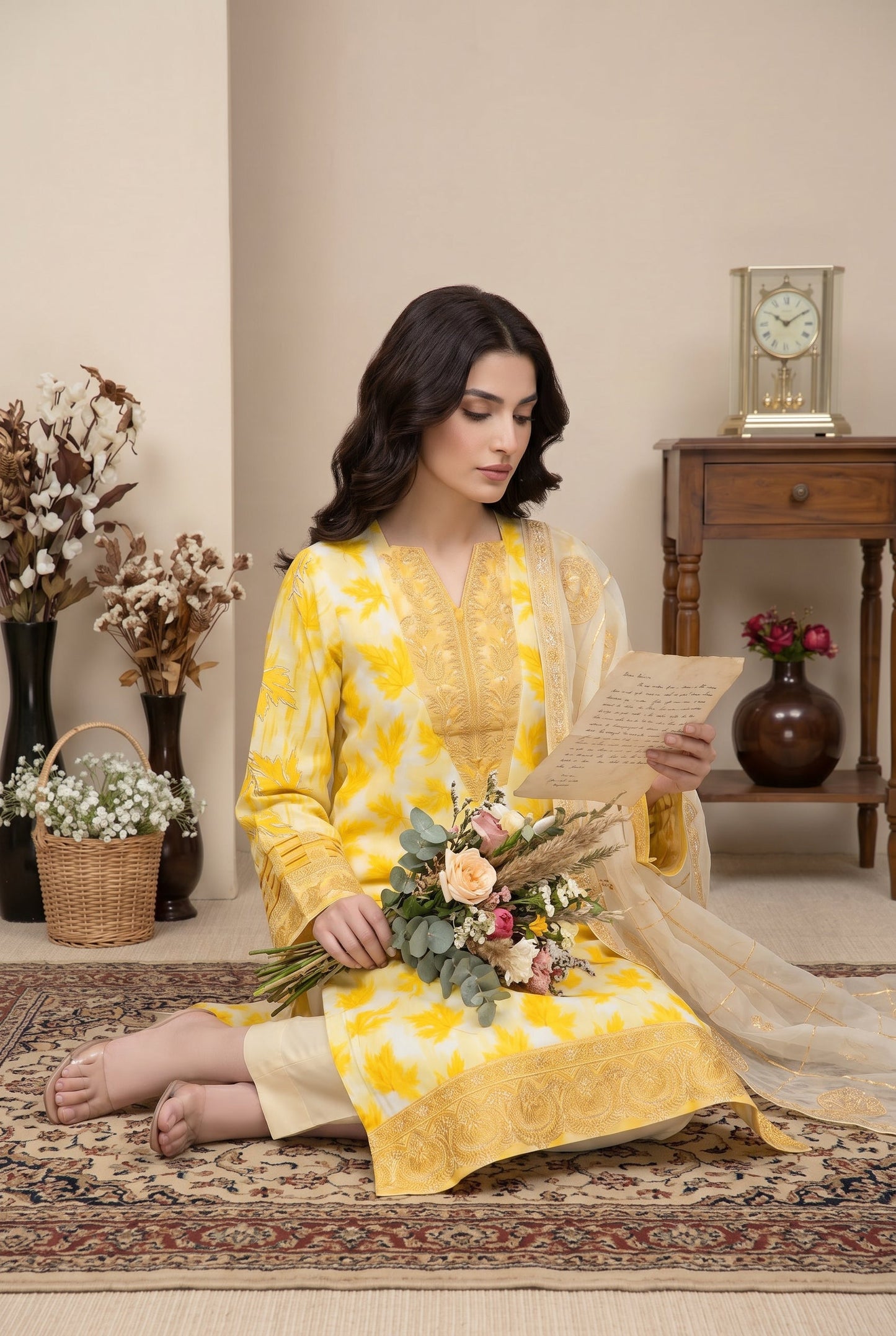 Marvel By Anaya Noor Digital Printed Lawn With Emb Patches-3PC