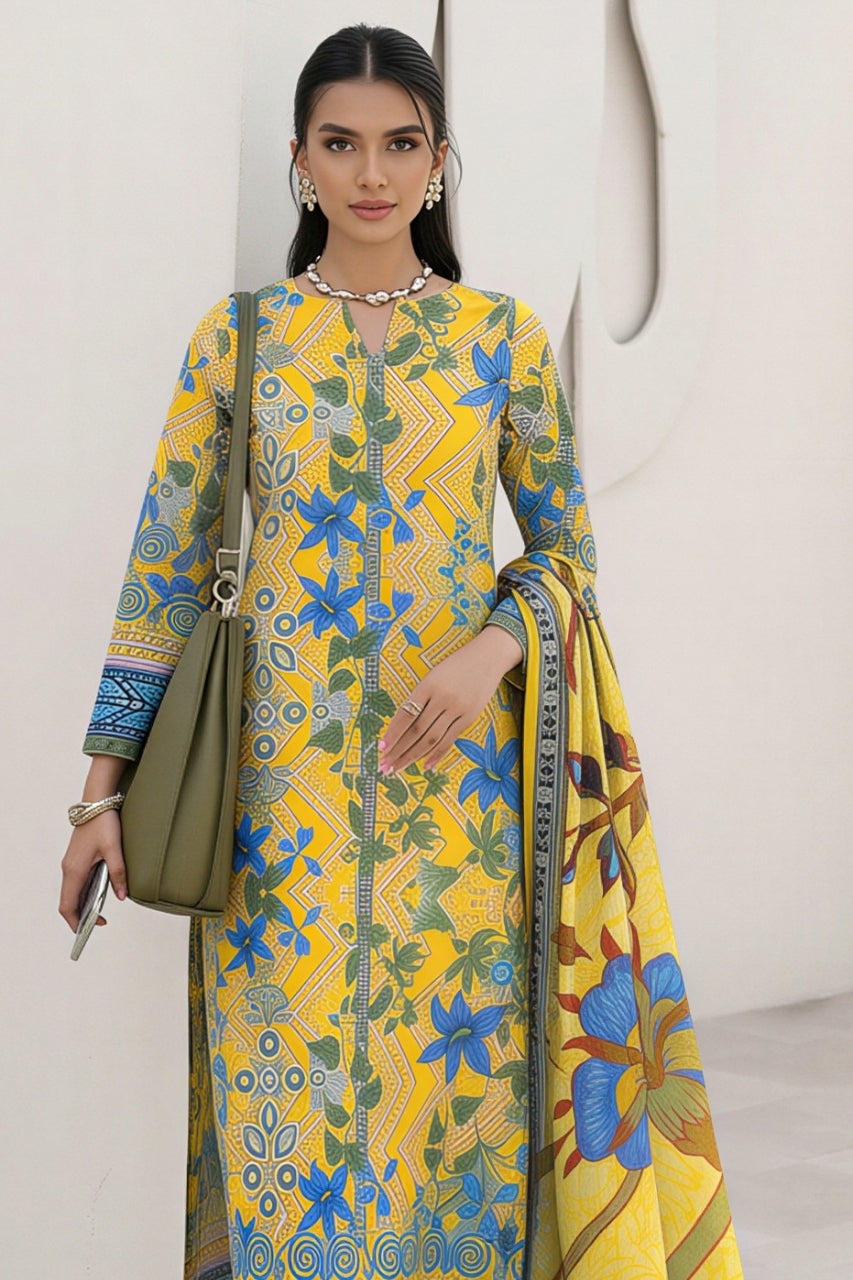 Afreen By Lala Digital Printed Airjet Lawn 3PC