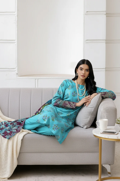 Afreen By Lala Digital Printed Airjet Lawn 3PC