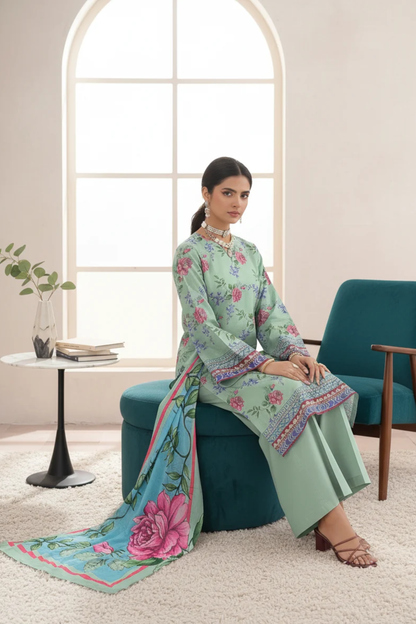 Afreen By Lala Digital Printed Airjet Lawn 3PC