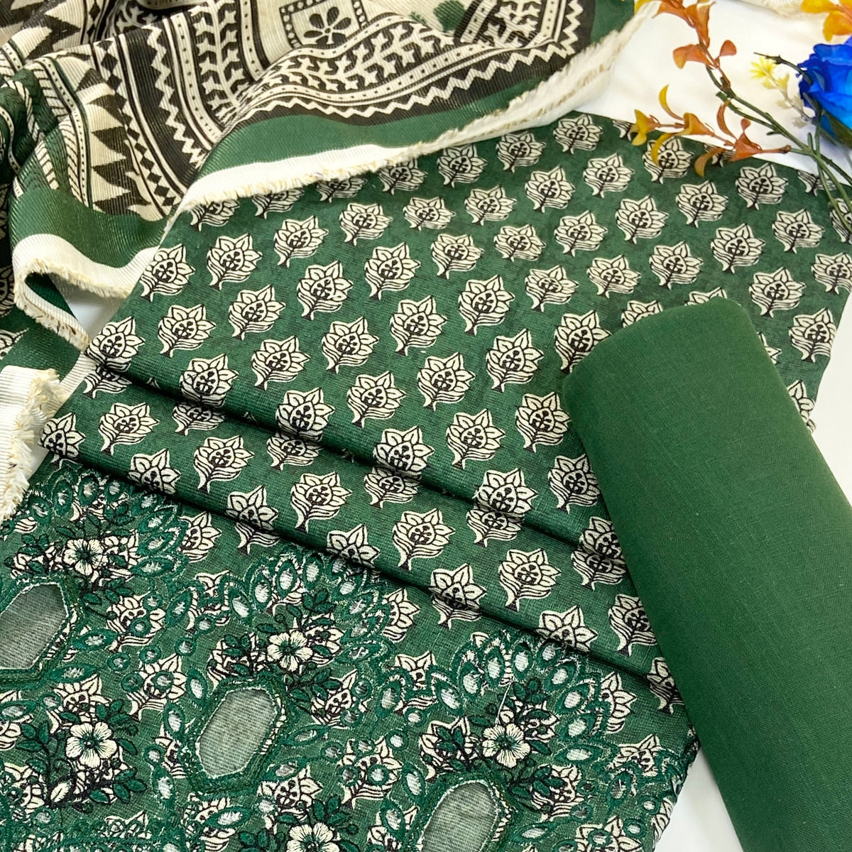 Anaya Noor Printed & Emb Khaddar 3PC