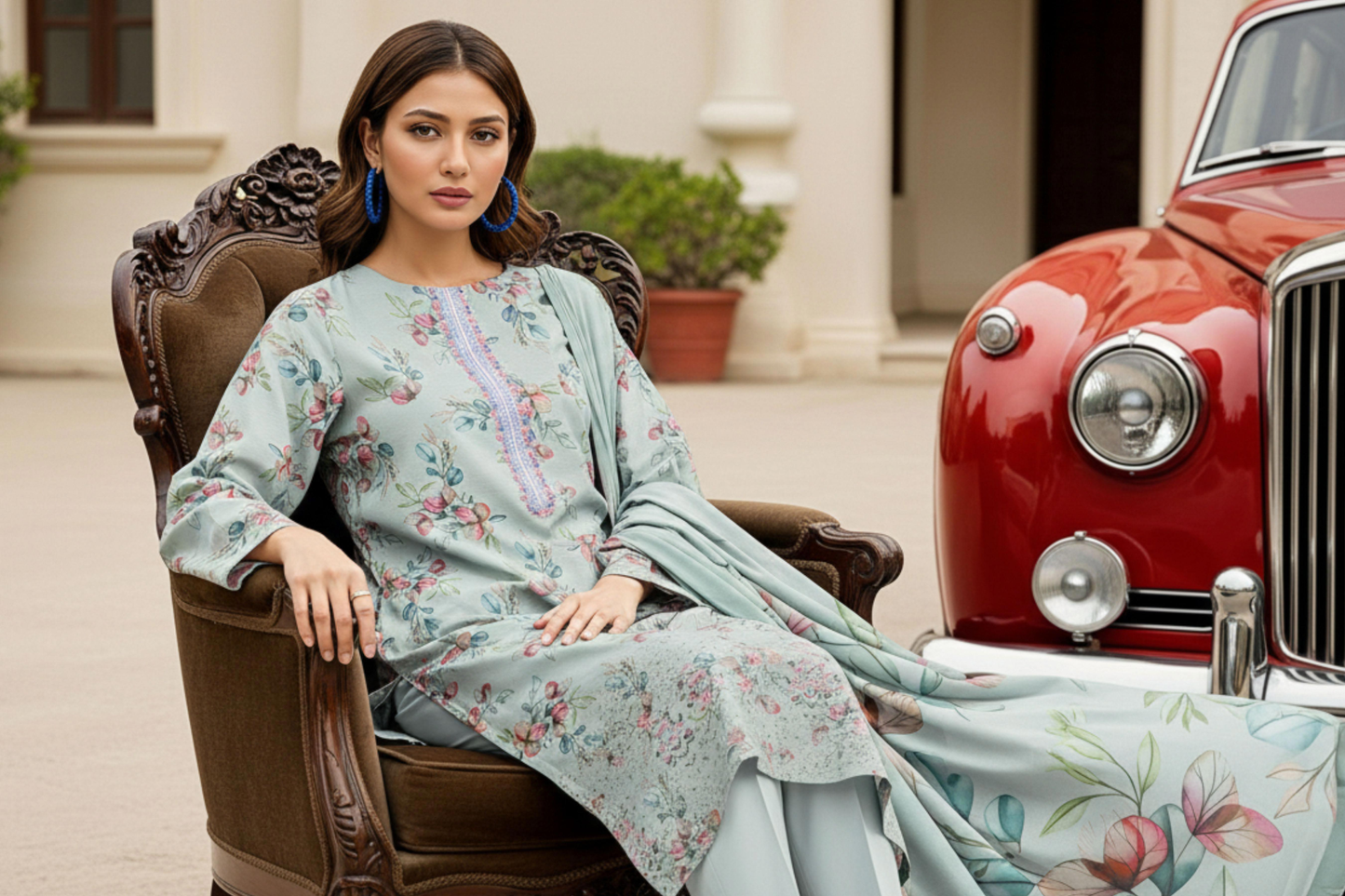 Tawakkal Digital Printed & Emb Lawn 3PC