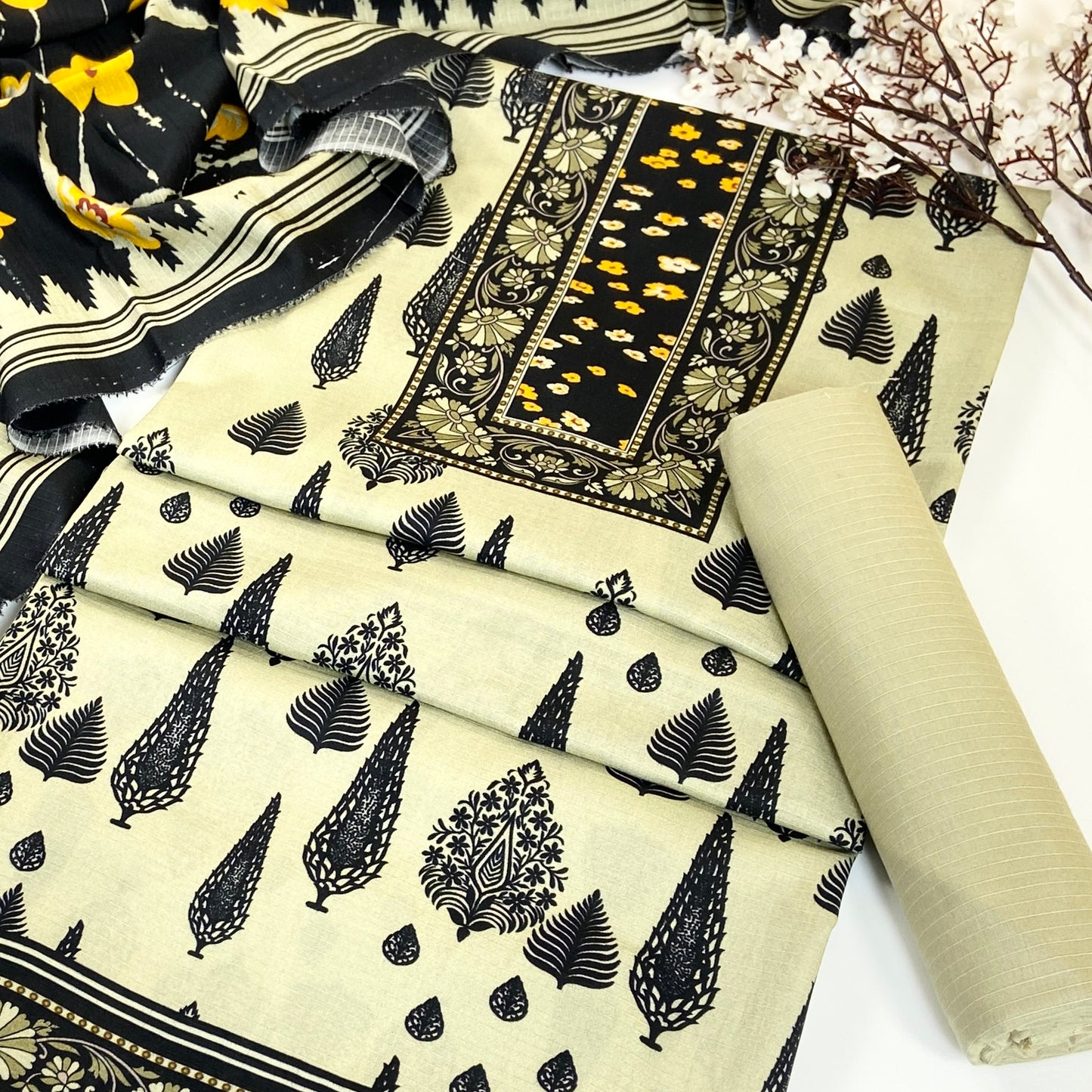 Kayseria Digital Printed Bana Dora Linen 3PC