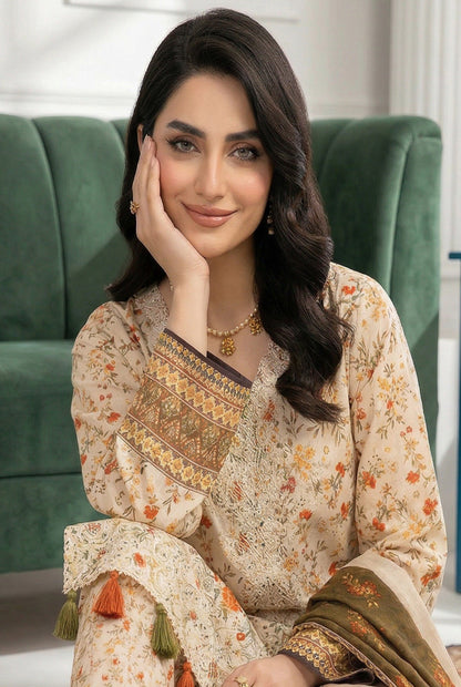 Angan By Anaya Noor Emb & Printed Lawn 3PC