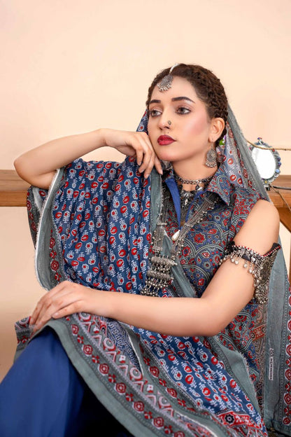 Ajrak By Premium Digital Printed Lawn 3PC