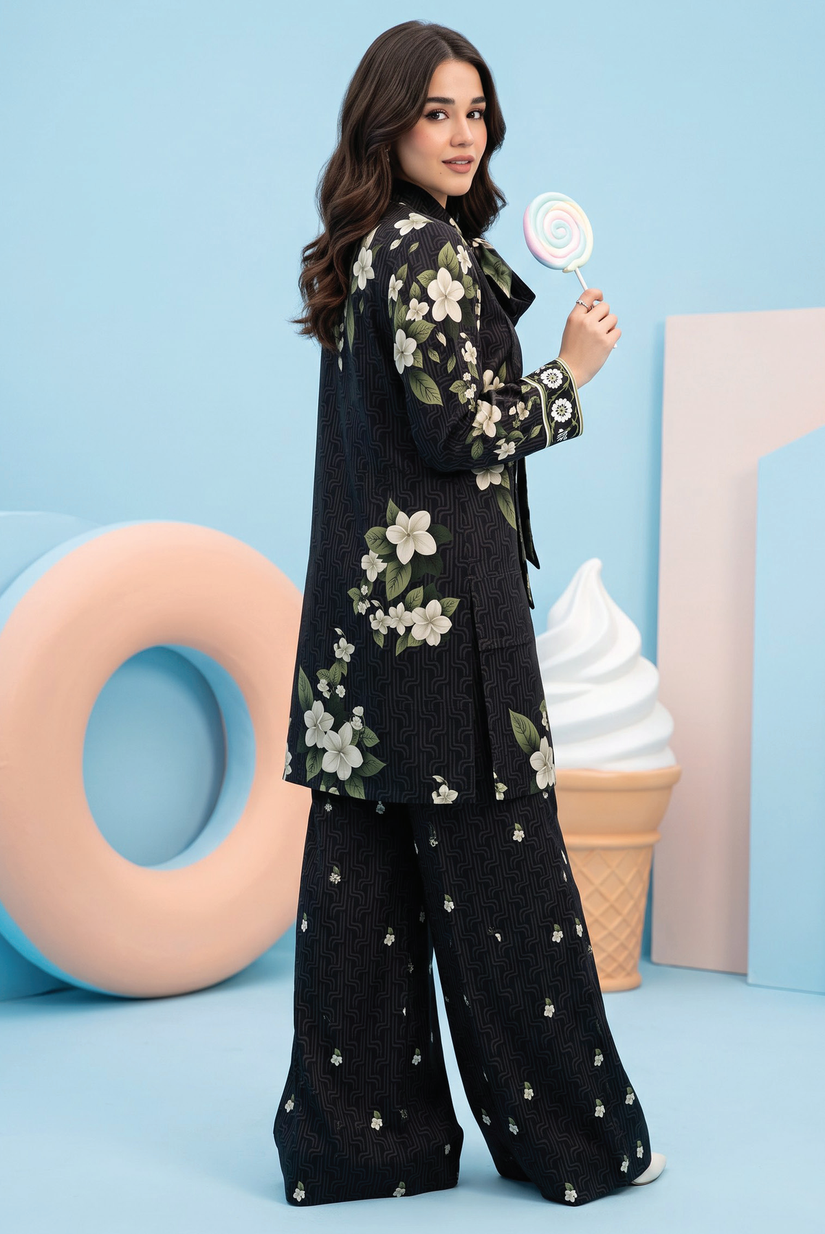 Zesh Winter Essential Printed Silk 2PC
