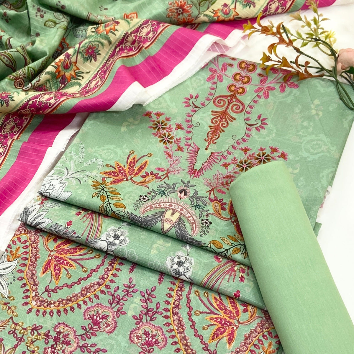 Zesh Printed Velvet Dora Viscose 3PC