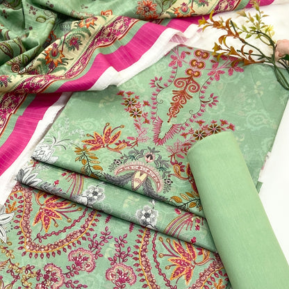 Zesh Printed Velvet Dora Viscose 3PC