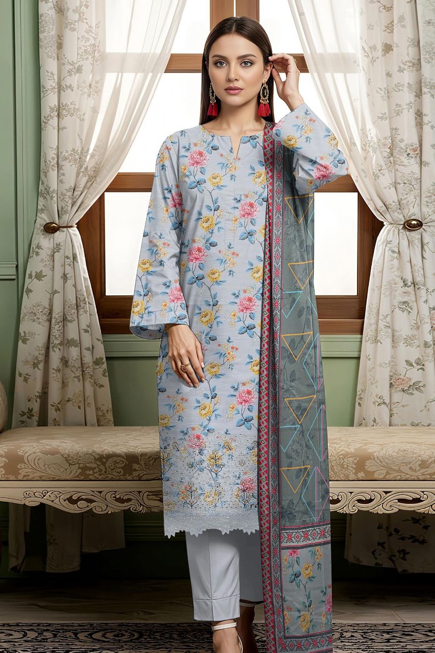 Seerat By Tawakkal Digital Printed & Emb Lawn 3PC