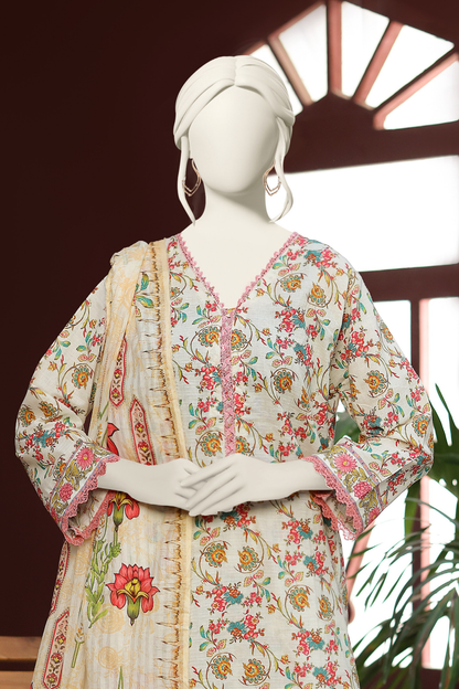Almeerah Digital Printed Stripe Dora 3PC