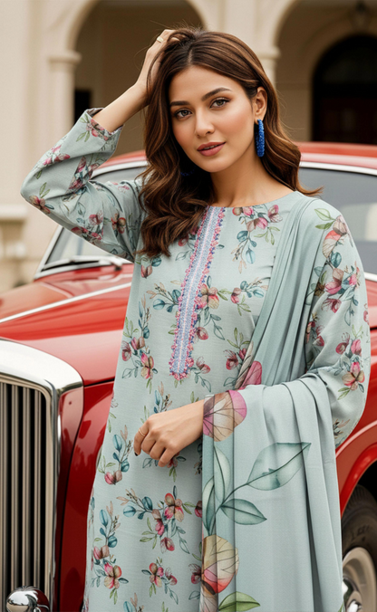 Tawakkal Digital Printed & Emb Lawn 3PC