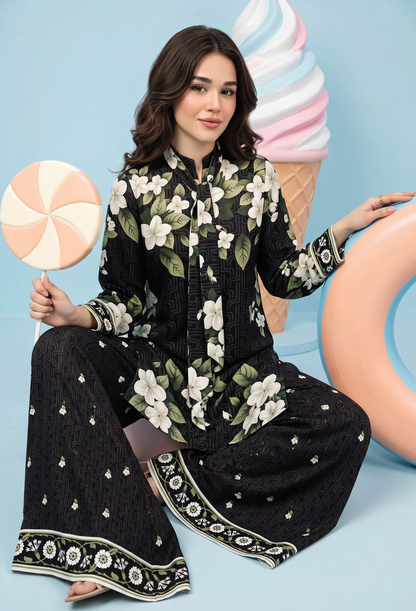 Zesh Winter Essential Printed Silk 2PC