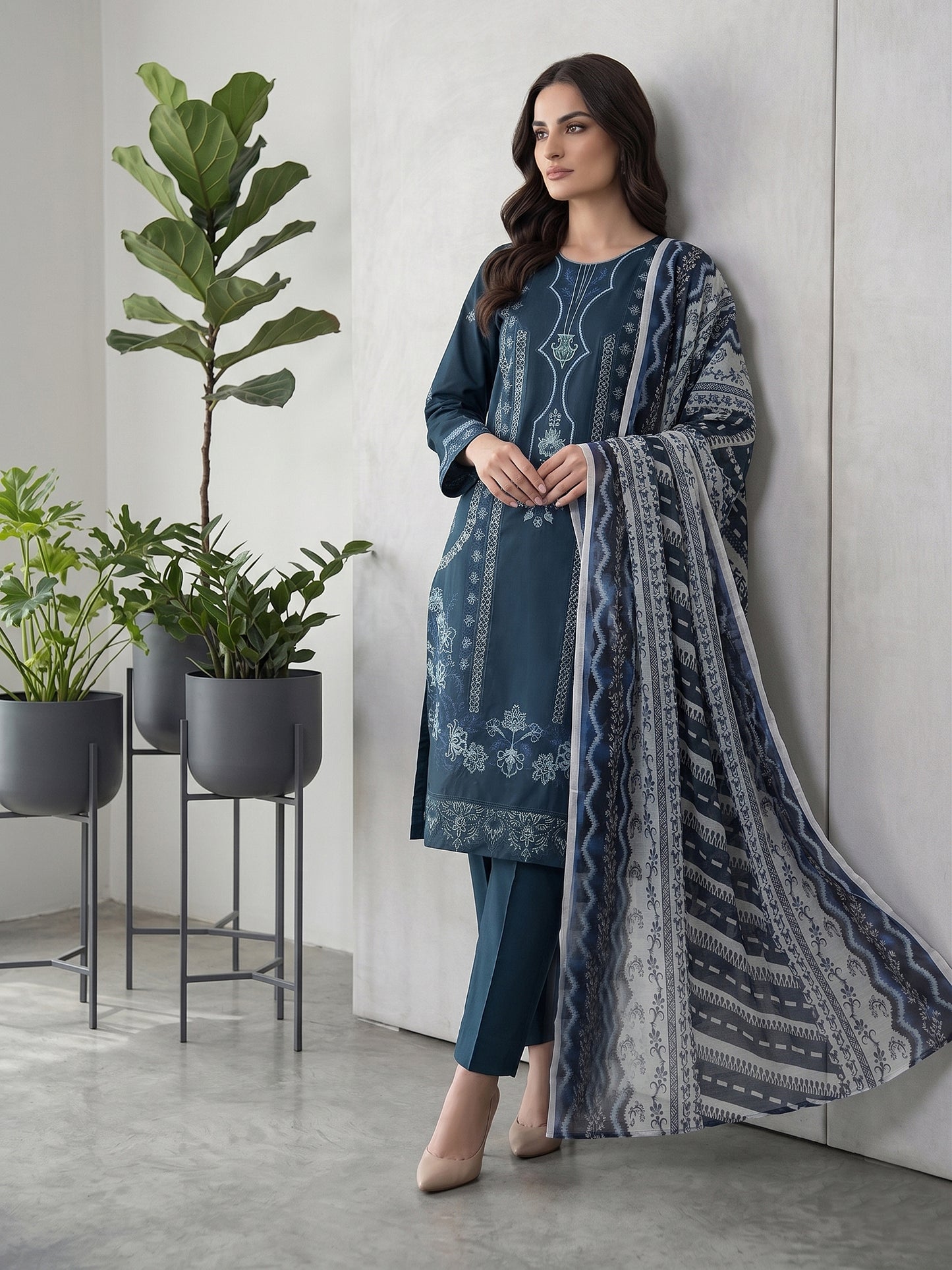 Lakhany Fully Embroidered Lawn 3PC
