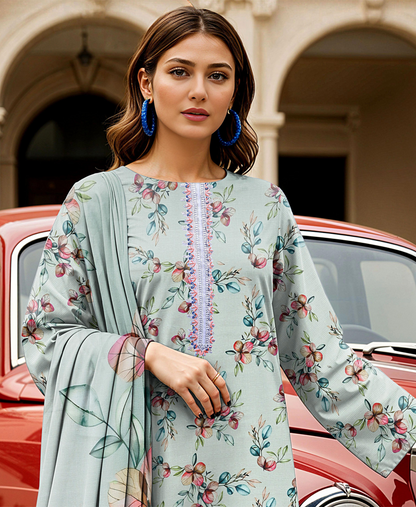 Tawakkal Digital Printed & Emb Lawn 3PC