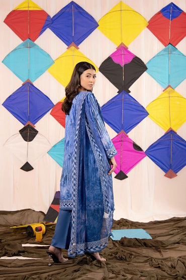 Zesh Airjet Printed Lawn With Bamber Chiffon Dupatta 3PC