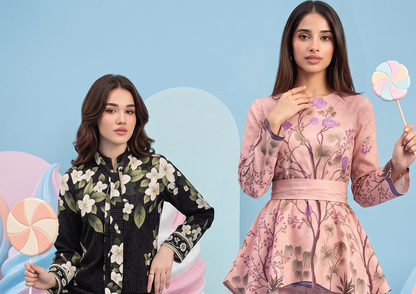 Zesh Winter Essential Printed Silk 2PC