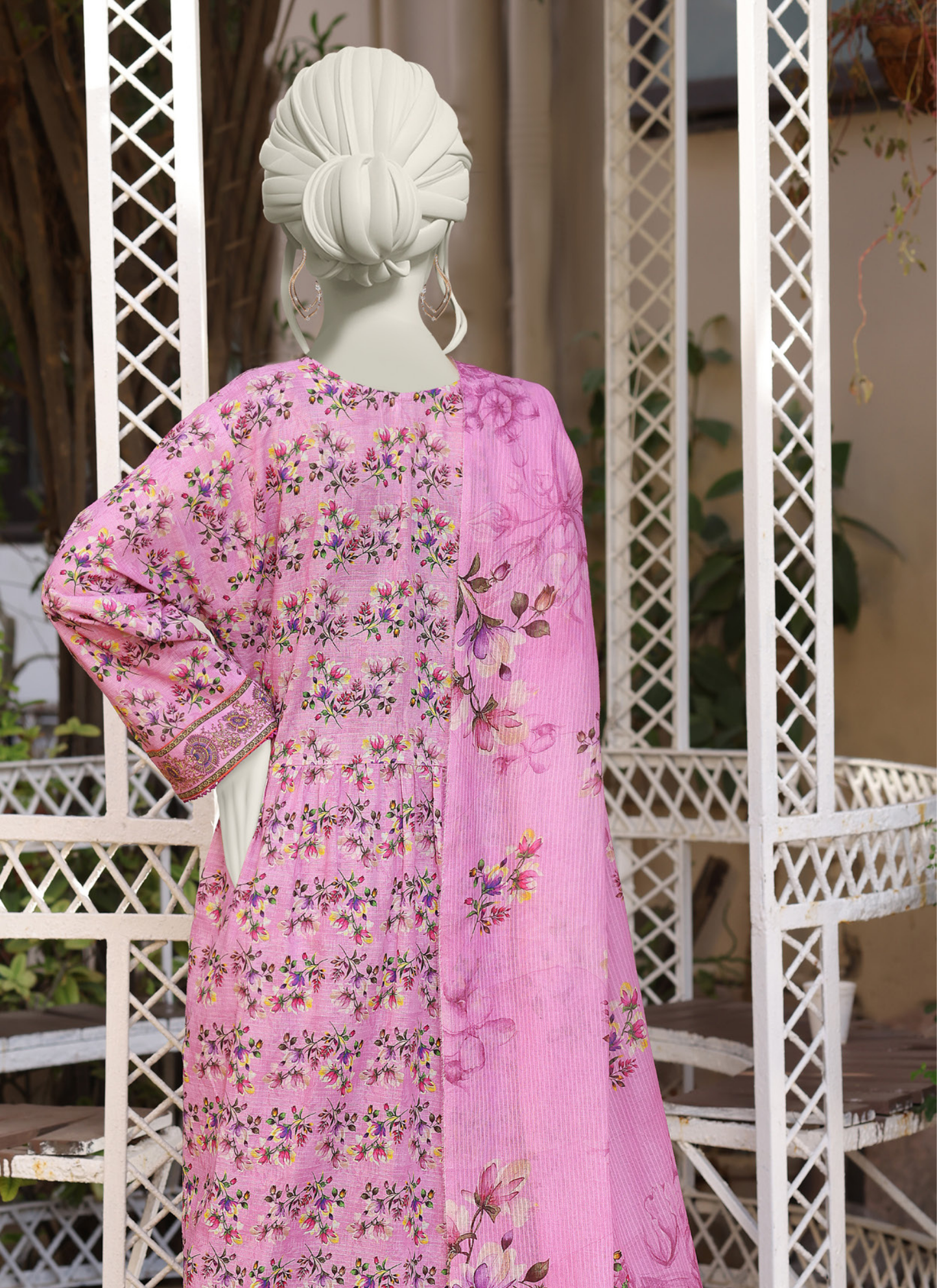 Almeerah Digital Printed Stripe Dora 3PC