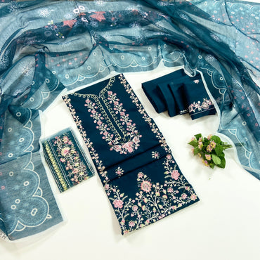 Rise By Anaya Noor Heavy Plain Emb Lawn 3PC