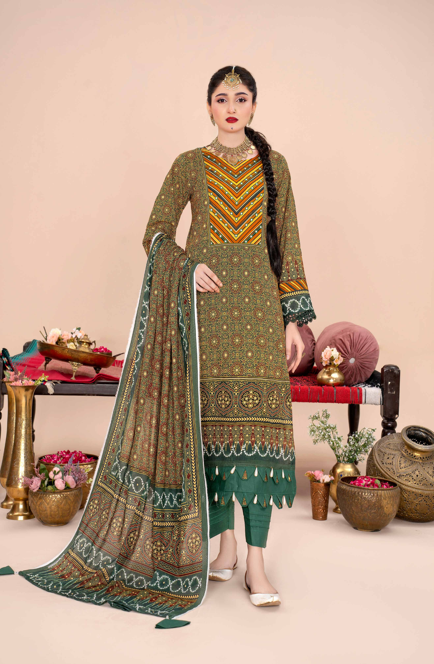 Ajrak By Premium Digital Printed Lawn 3PC