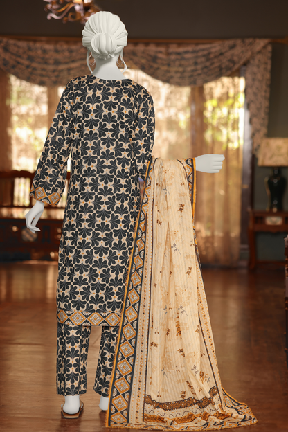 Almeerah Digital Printed Stripe Dora 3PC