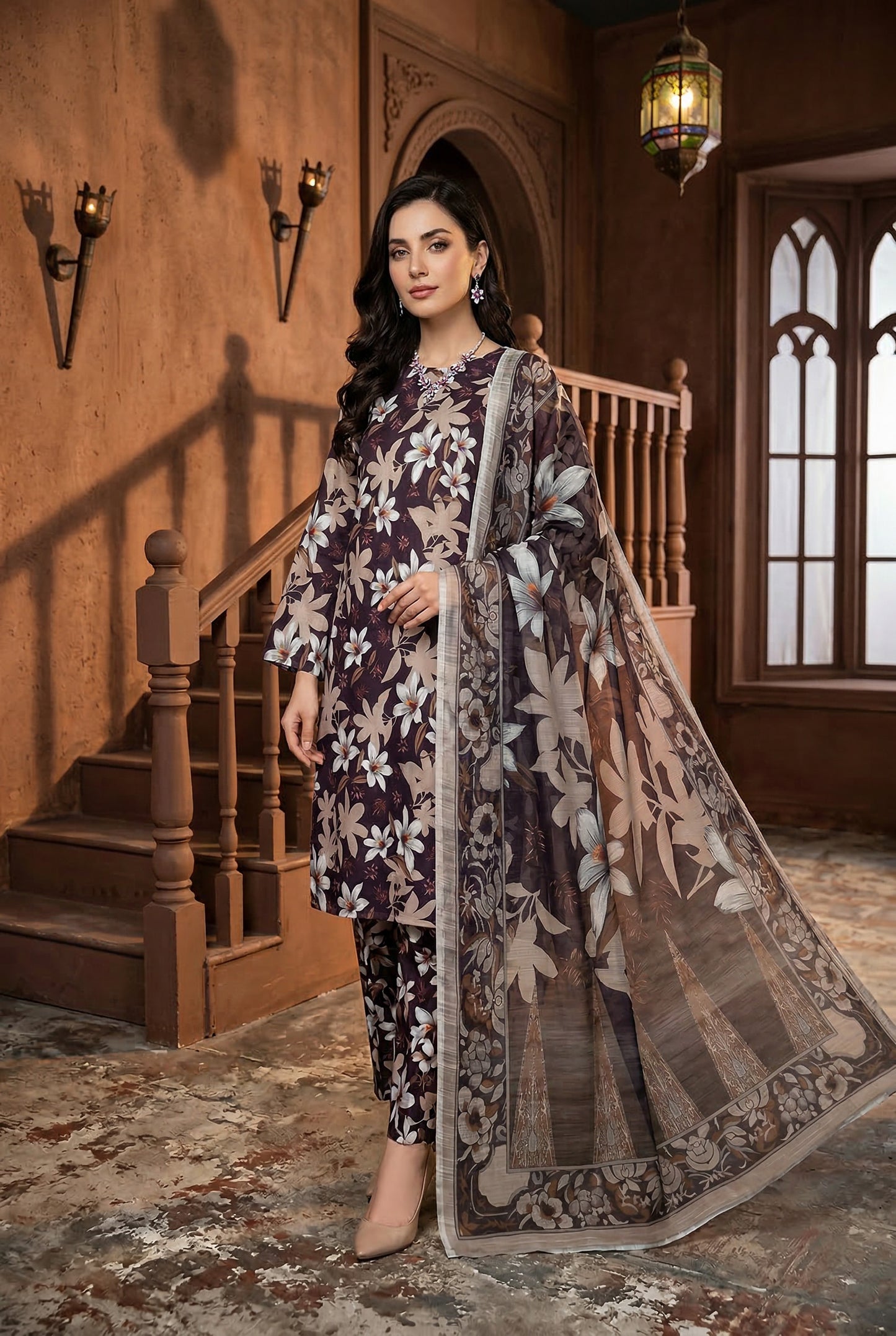 Shajar Noor Digital Printed Lawn 3PC