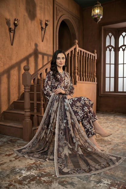 Shajar Noor Digital Printed Lawn 3PC