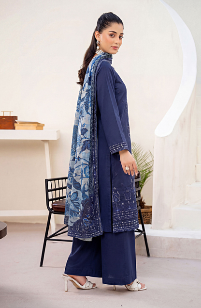 Meadows By Anaya Noor Emb Lawn With Organza Patches 3PC