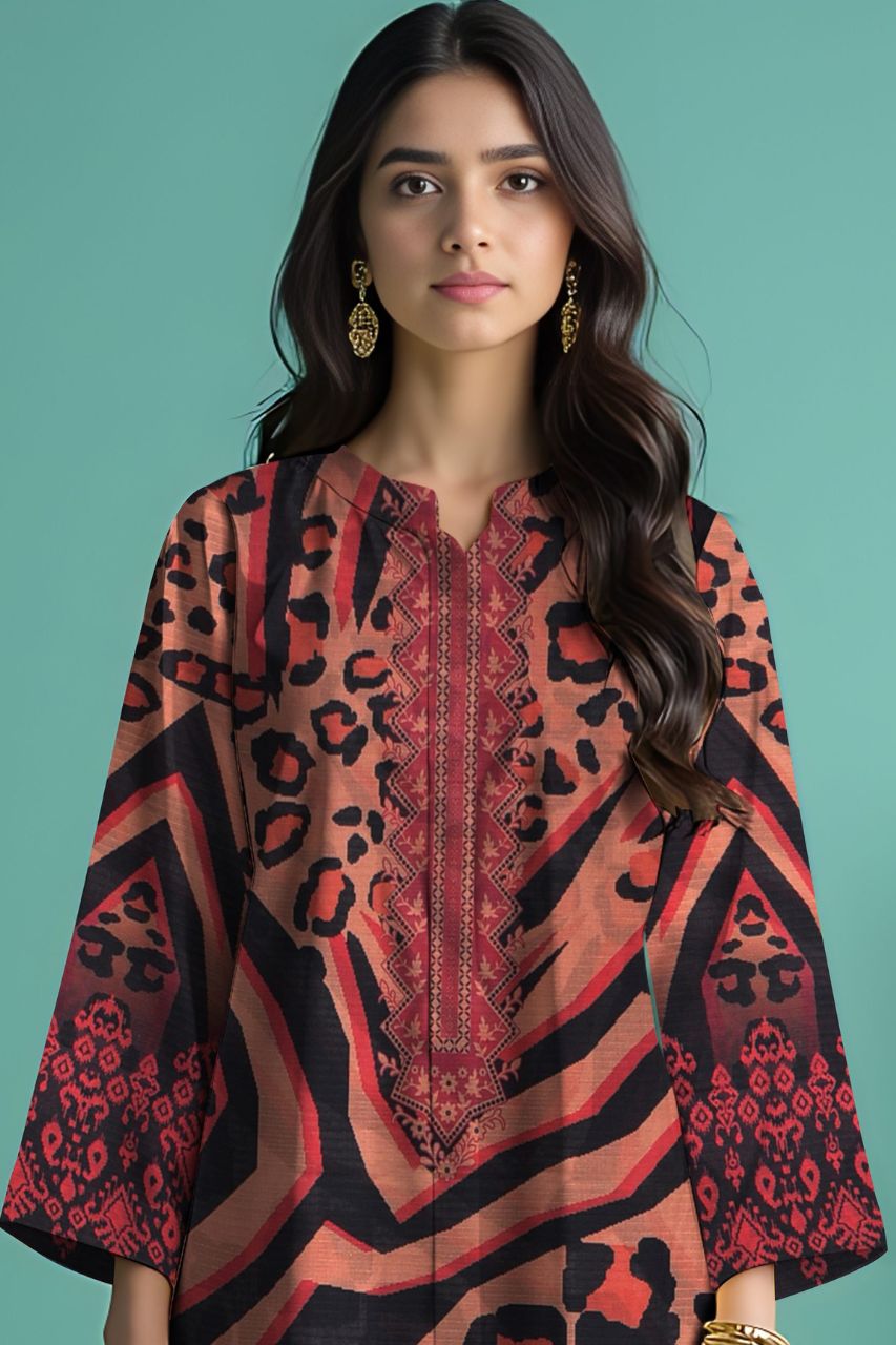 Wania Gold Premium Digital Printed Bana Dora Lawn 2PC