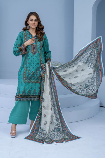 Mojo Berry By Marooj Printed Bana Dora Lawn 3PC